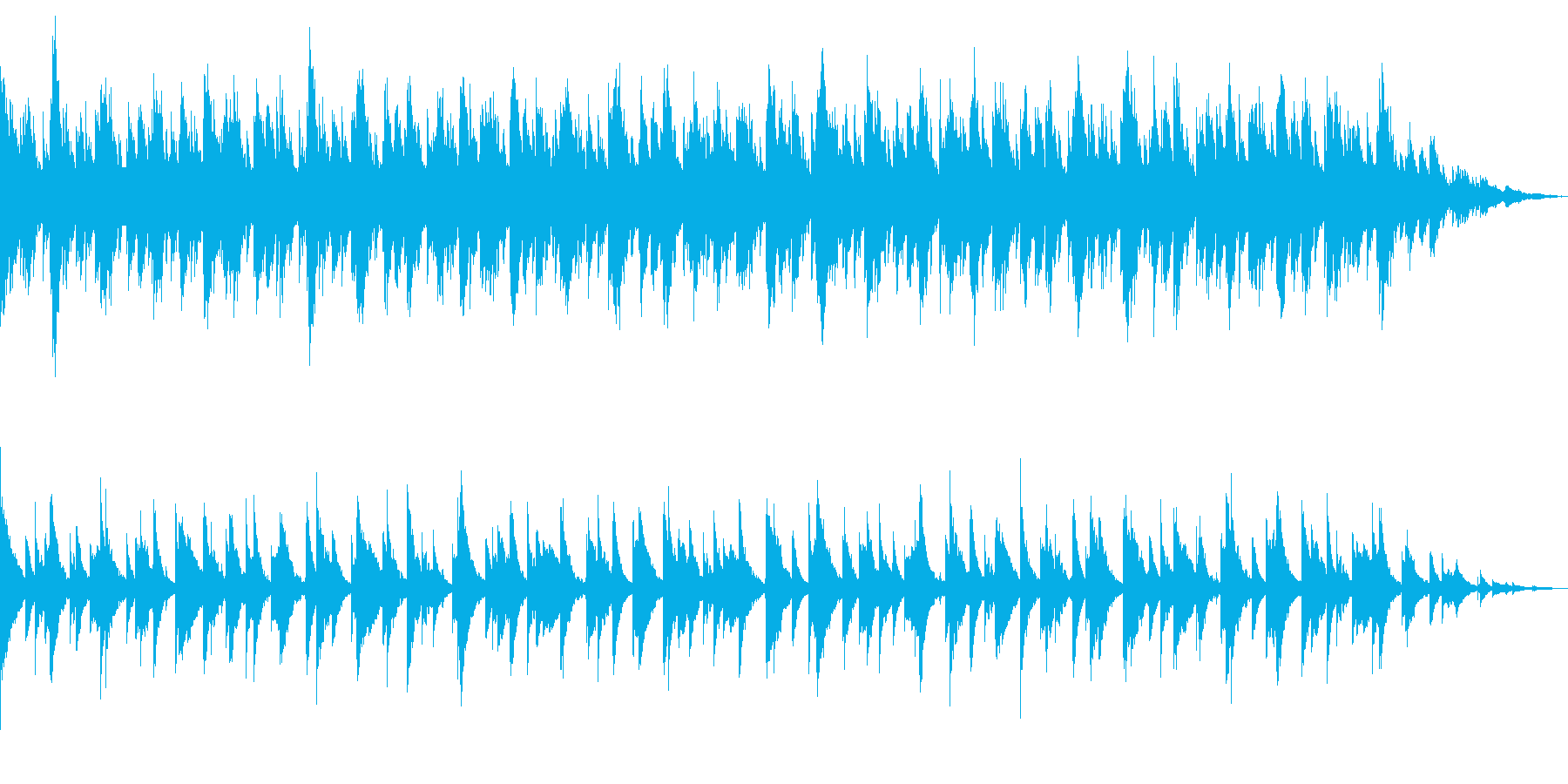 ピアノを用いたリズムのない環境音楽の再生済みの波形