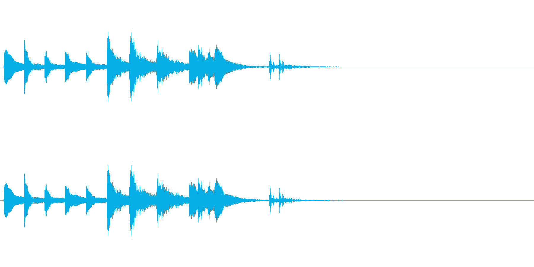 和風効果音 琴1(拍子木あり)の再生済みの波形