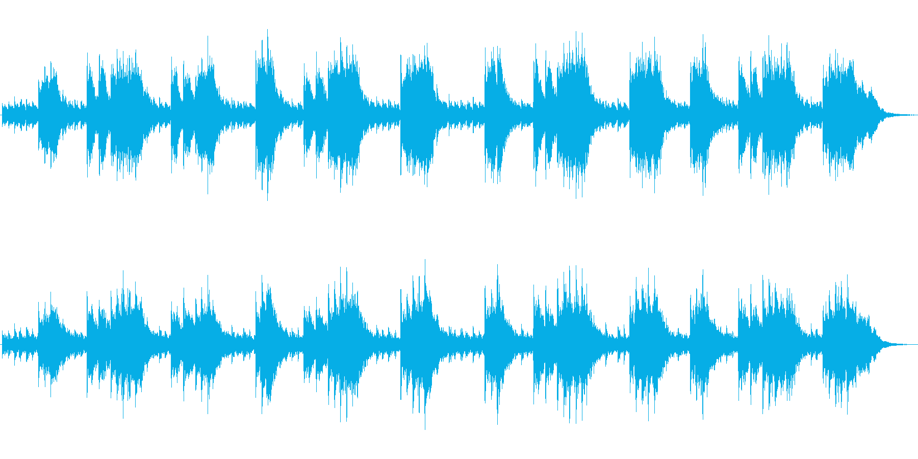 シンセによるメルヘンの世界的なジングルの再生済みの波形