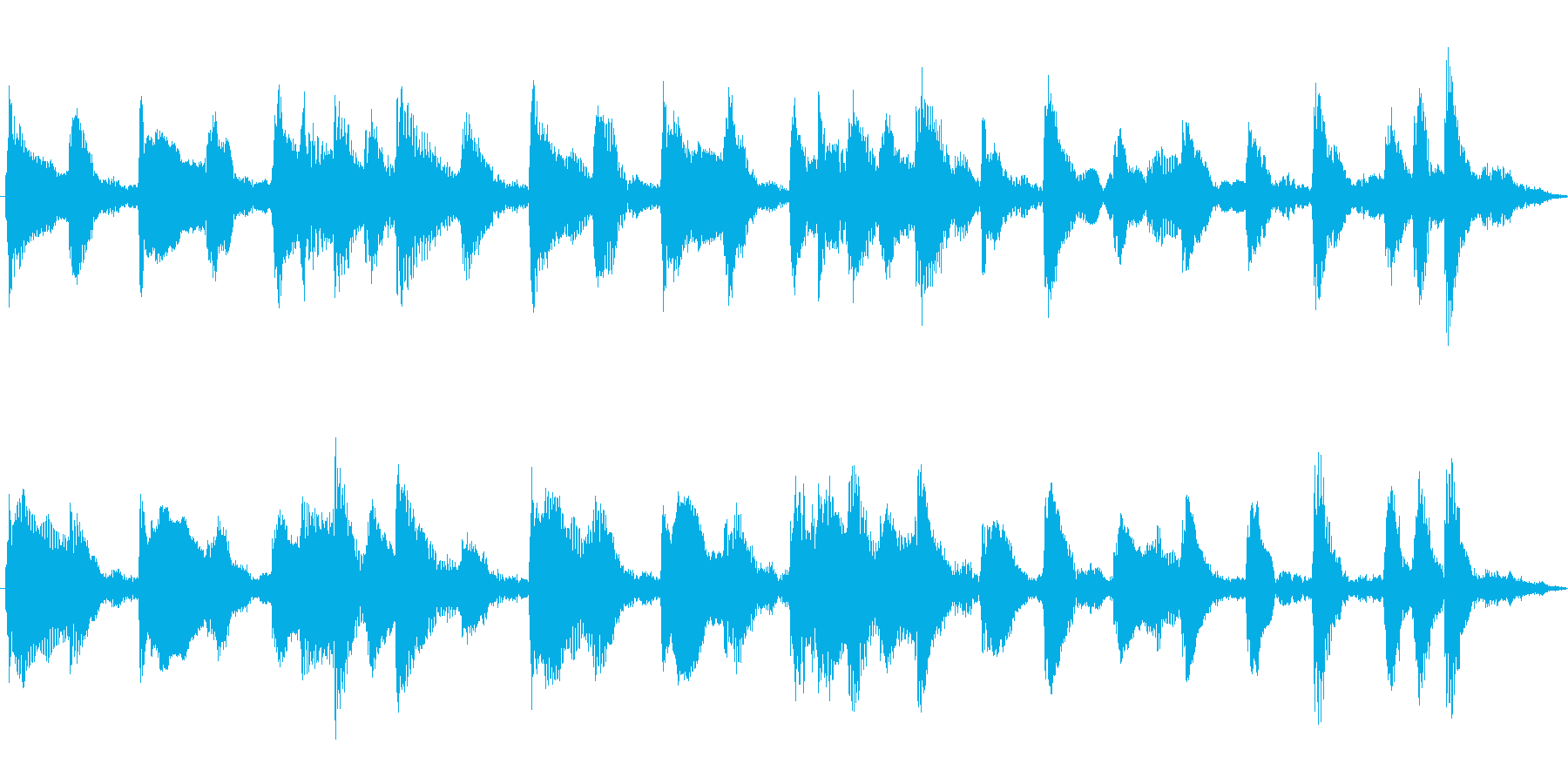 赤ちゃんが遊ぶほのぼのCM向けピアノ曲の再生済みの波形