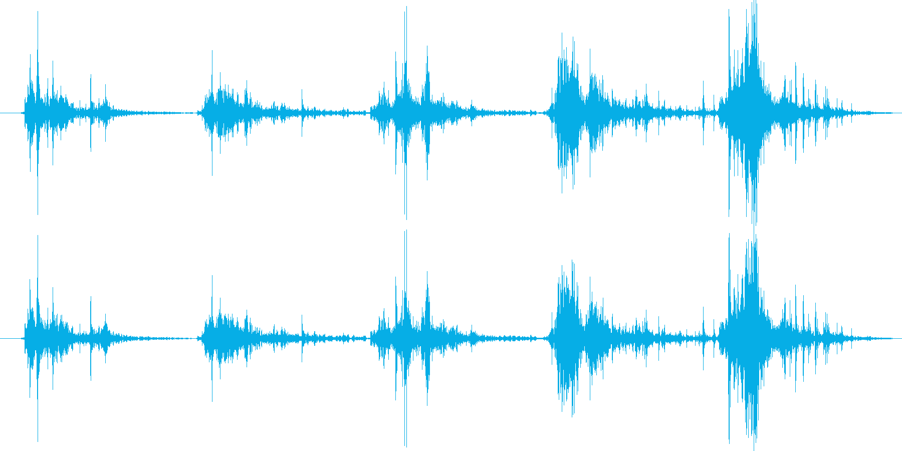 足音(砂利の上を走る)の再生済みの波形