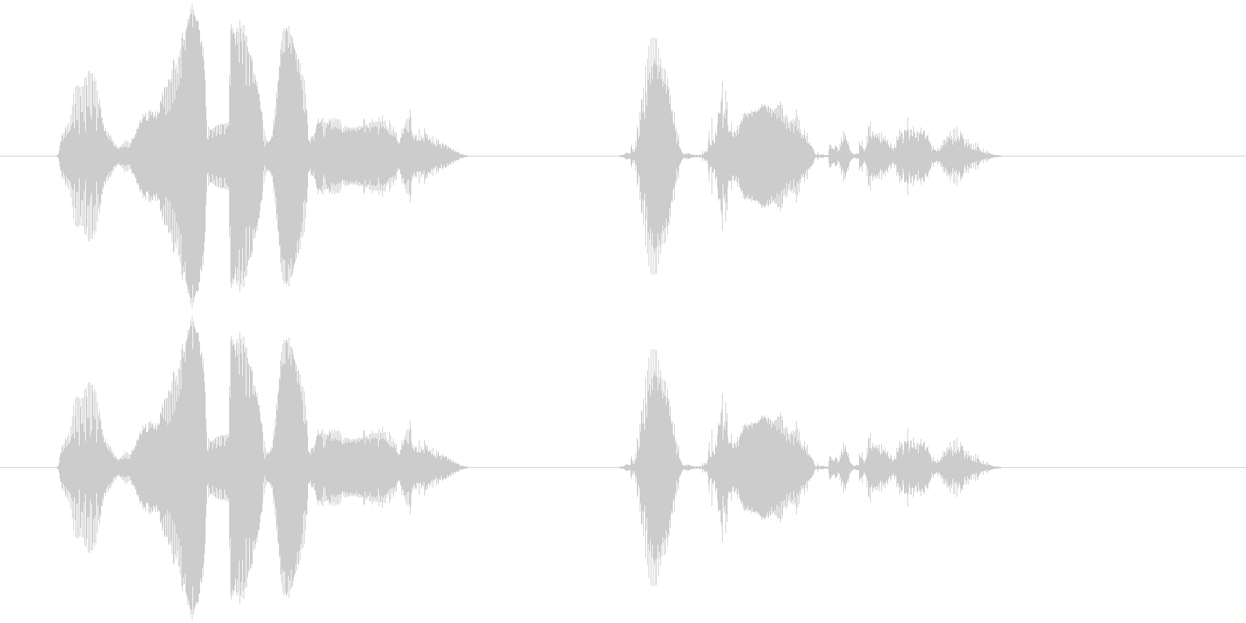 右へ曲がります。ご注意ください。の未再生の波形