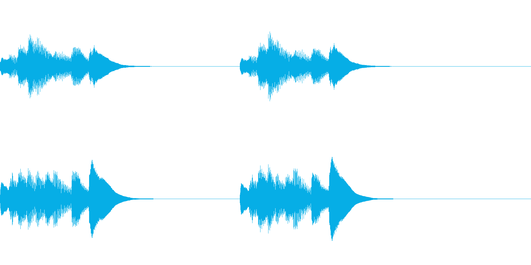 着信音、お知らせ音、アラーム音の再生済みの波形