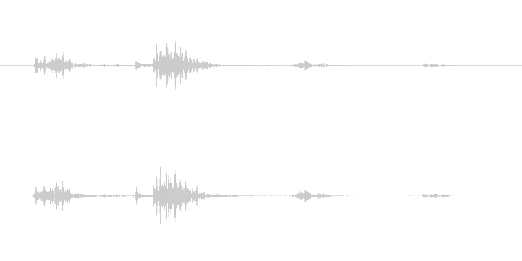 カセットテープを振った時の音 長めの未再生の波形