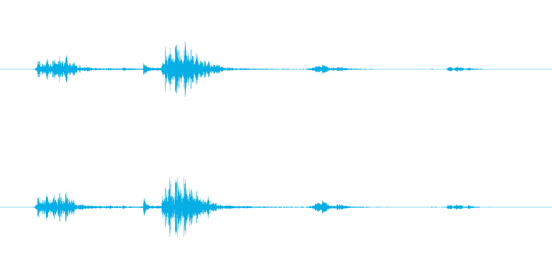 カセットテープを振った時の音 長めの再生済みの波形