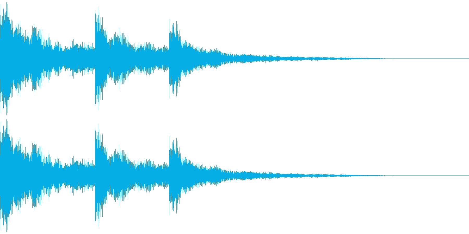 ウインドチャイム効果音(チュワリーン)の再生済みの波形