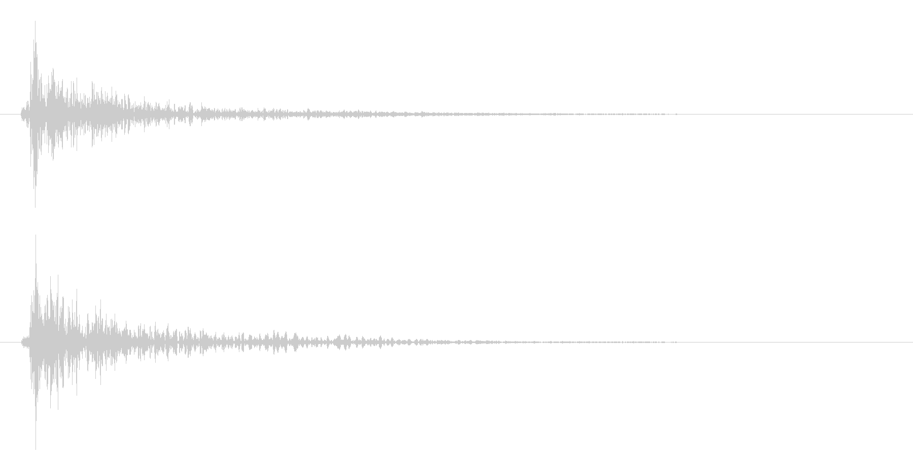 ゴン(物が床に落ちるような短い音)の未再生の波形