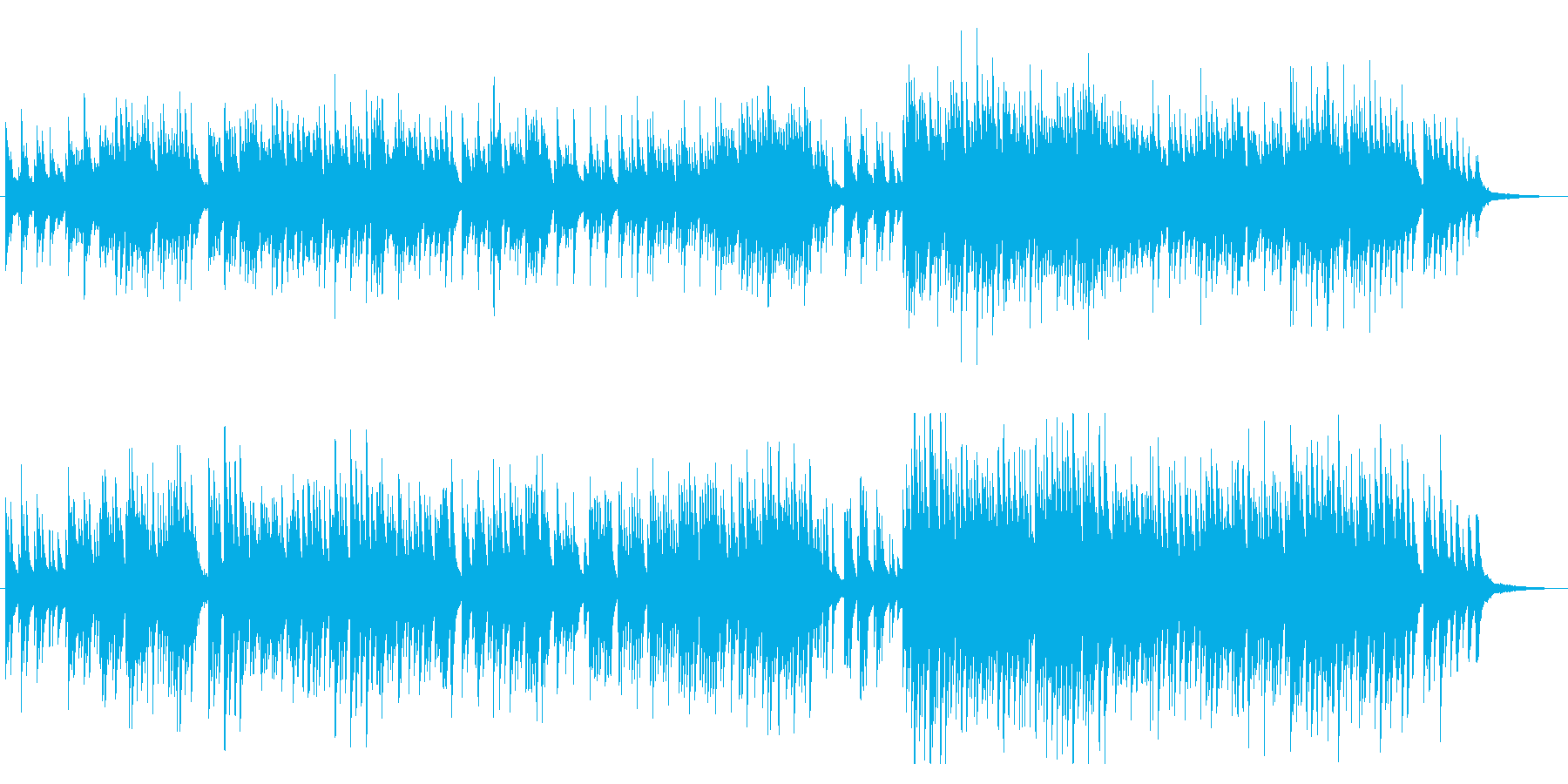 空を漂うような、ふんわり綺麗なピアノ曲の再生済みの波形