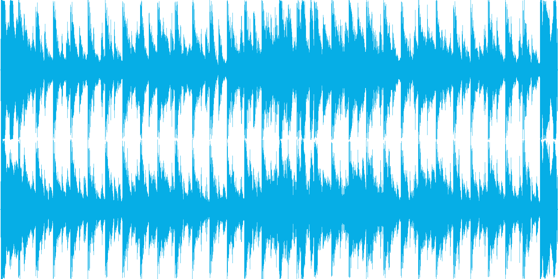 ハウス風のリズムを基調としたループ楽曲…の再生済みの波形