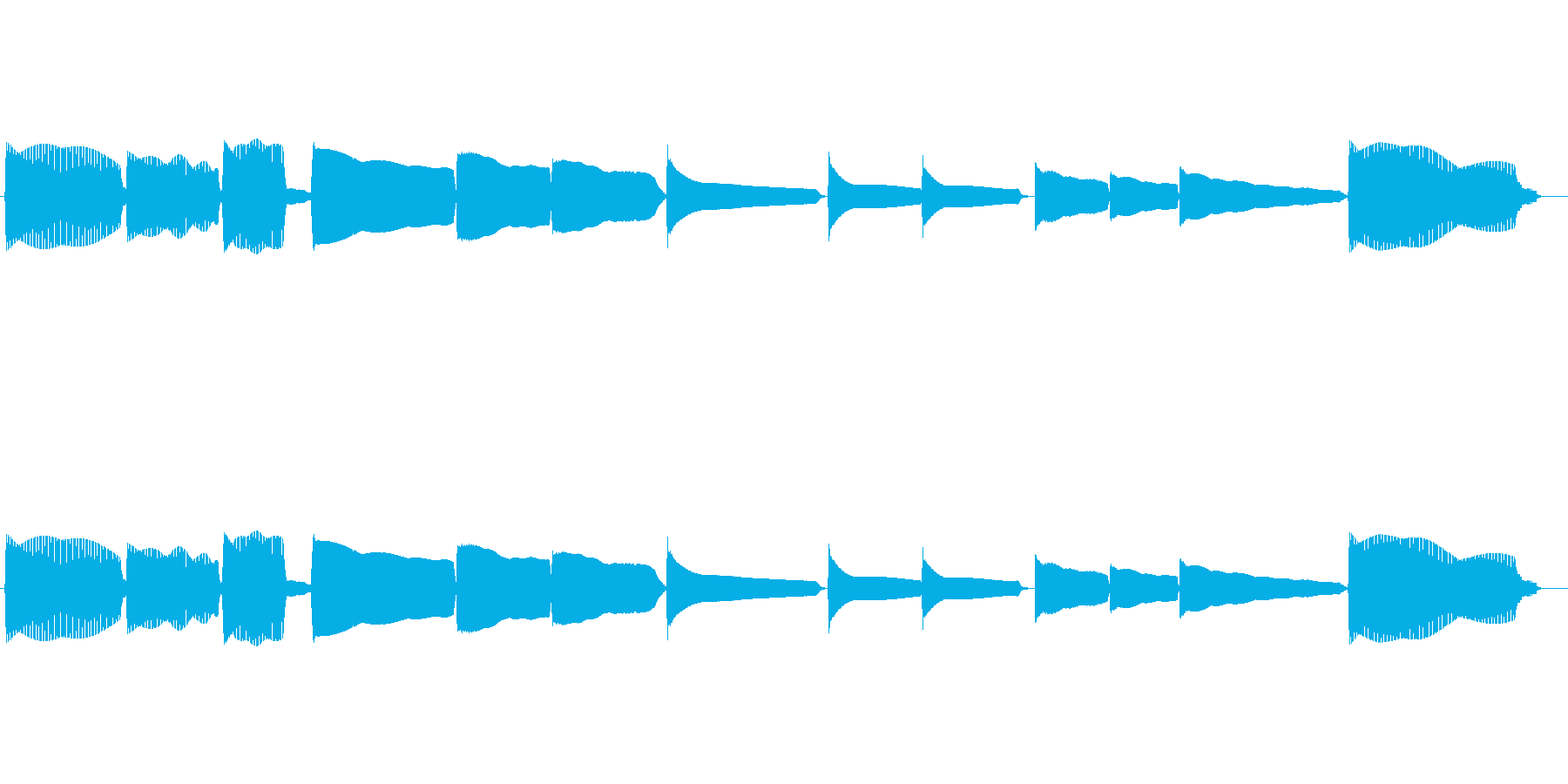 エレキベースのチューニング音の再生済みの波形