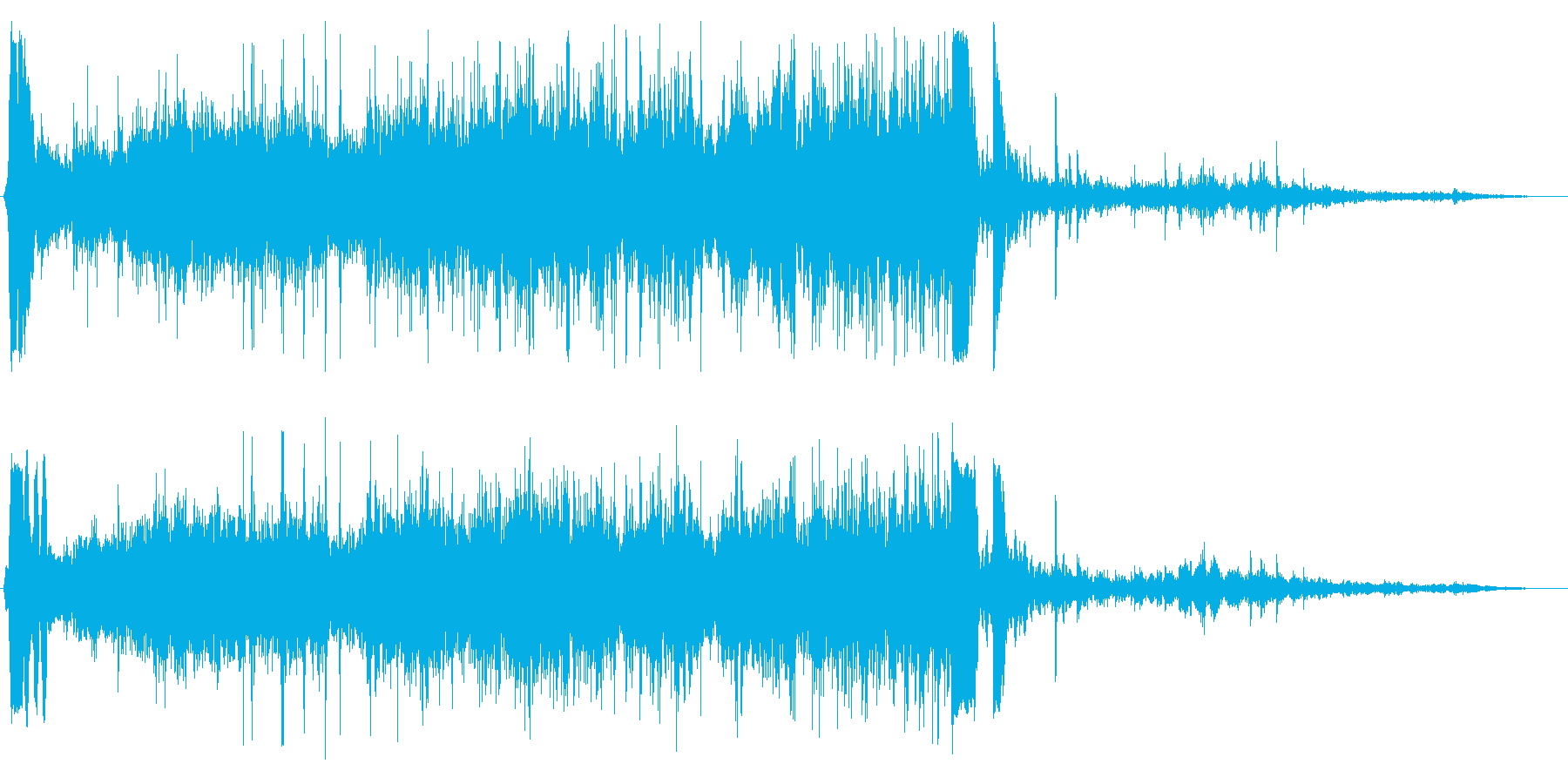 洗面所の水を出している音の再生済みの波形