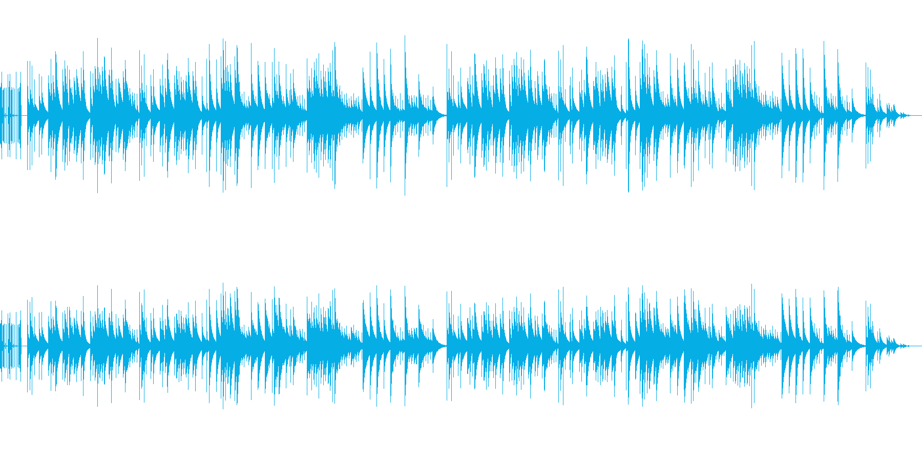 穏やかで少し切ないオルゴール楽曲の再生済みの波形