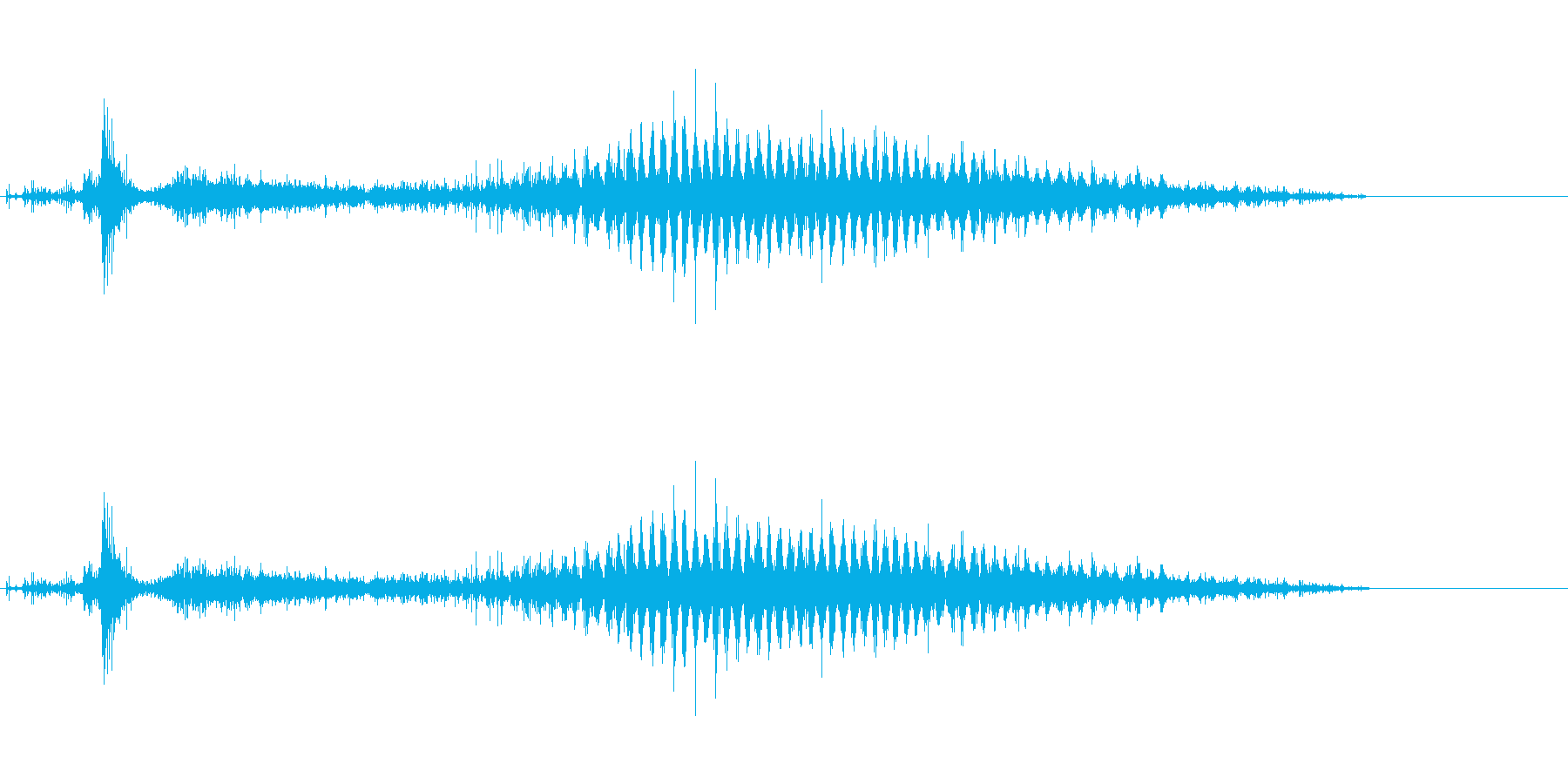 「シャラ〜」レインシェーカー水音リバーブの再生済みの波形