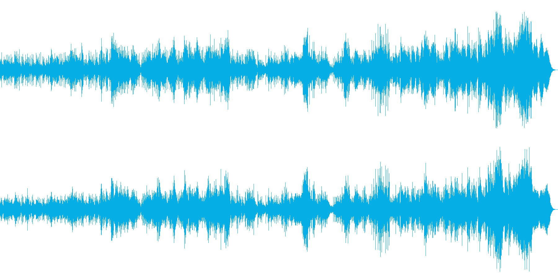 中低域が暖かい音質のフュージョン曲の再生済みの波形