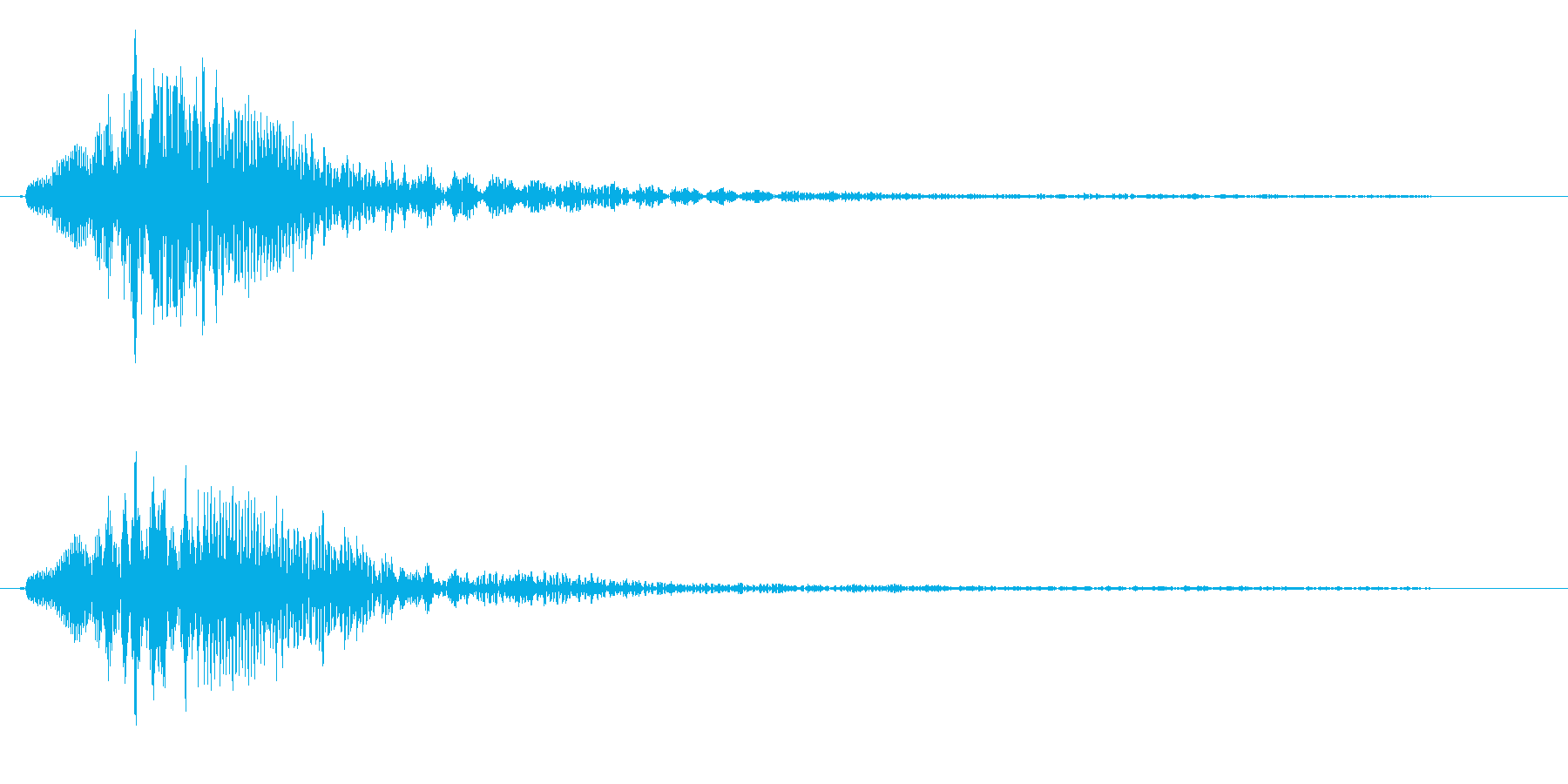 クリック音(チャラン)の再生済みの波形