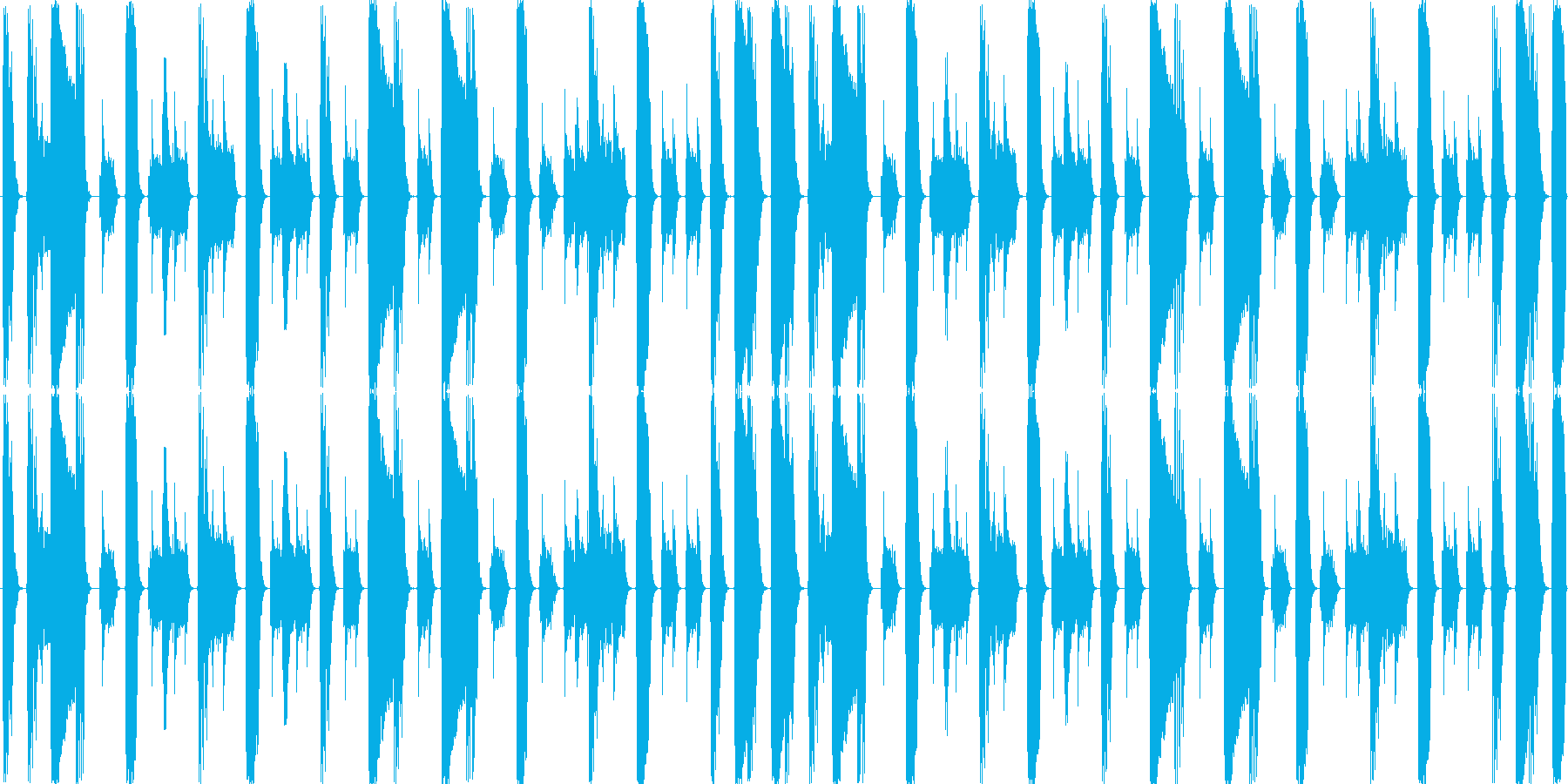 ドラムンベースを基本にした楽曲です。の再生済みの波形