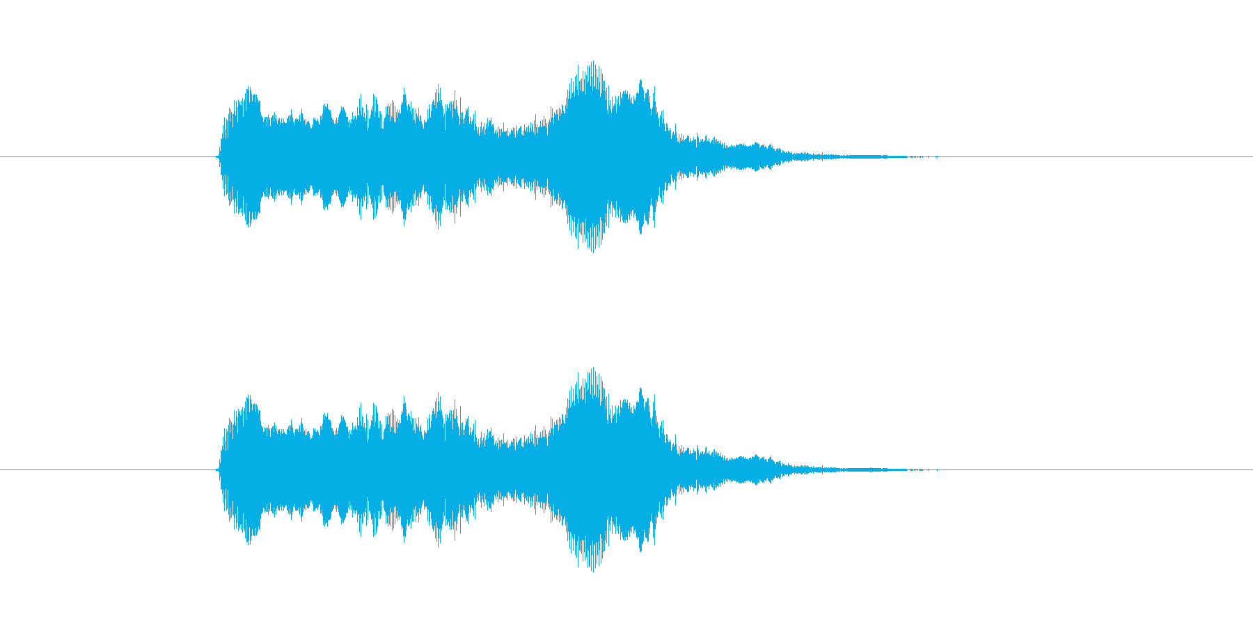 オーイェイ!という掛け声系効果音の再生済みの波形