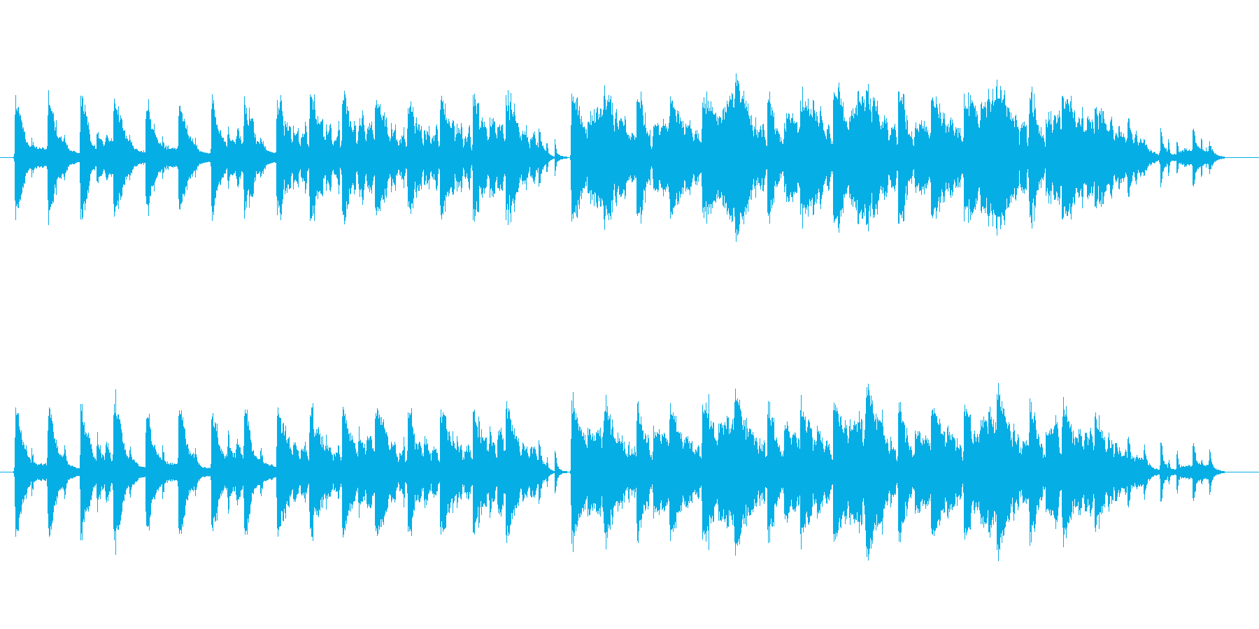 ピアノと機械音の幻想的な楽曲です。の再生済みの波形