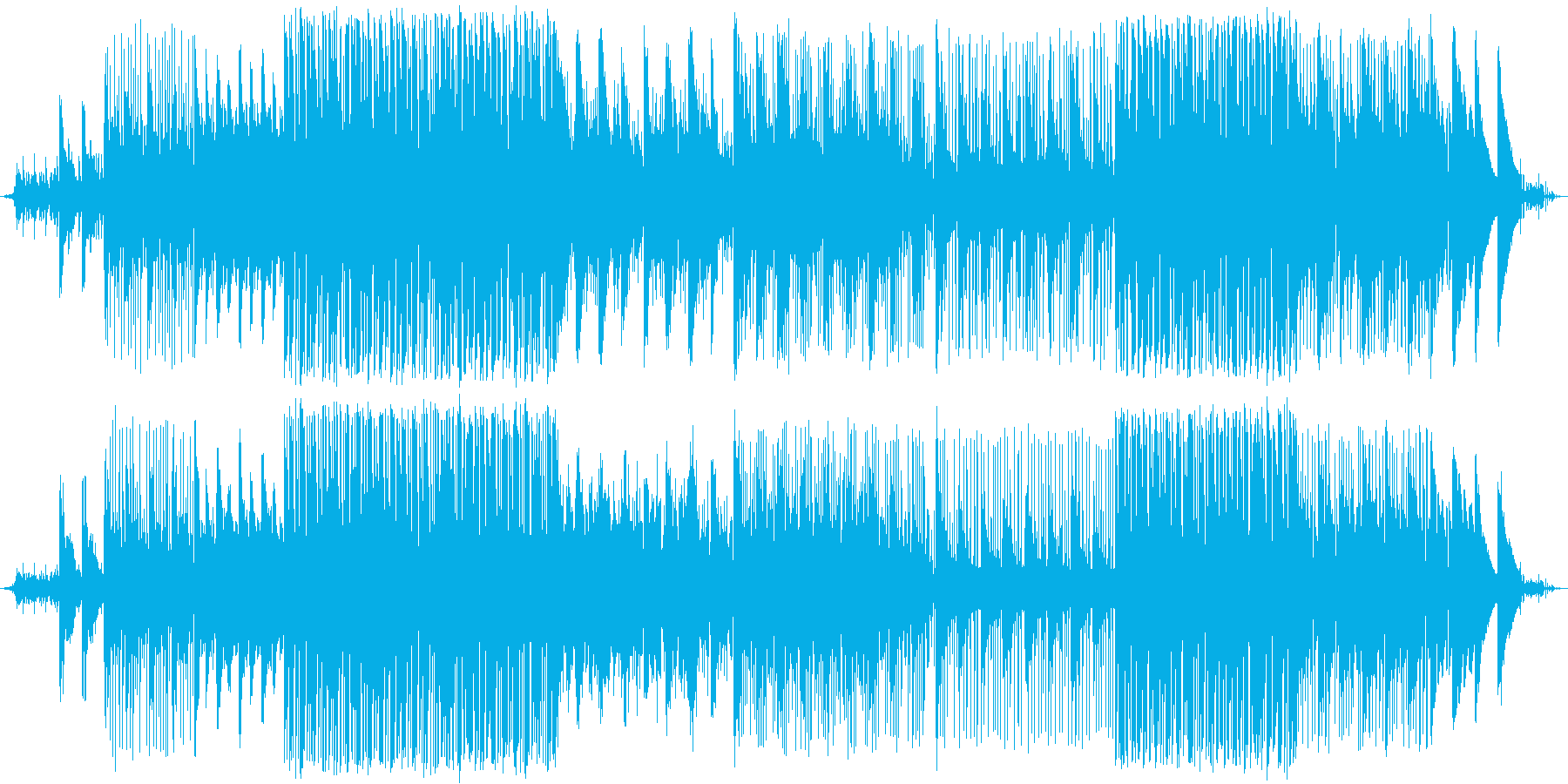 アンビエントな曲です。青色や緑色、山と…の再生済みの波形