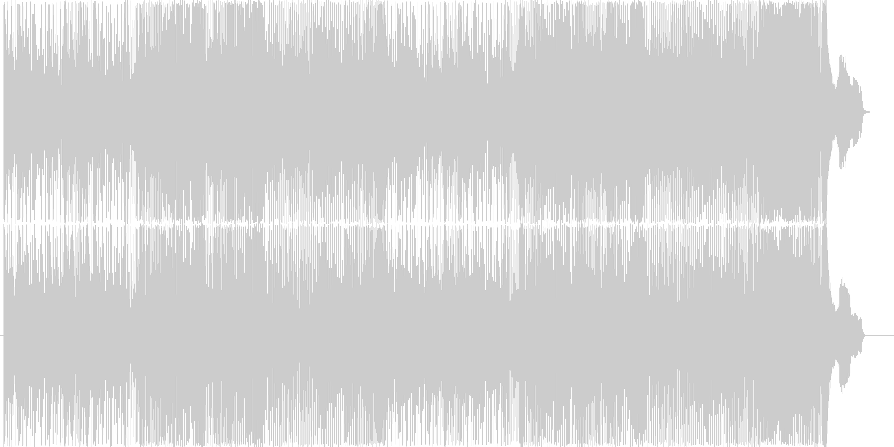 和楽器を使った激しいハイテンションの曲の未再生の波形