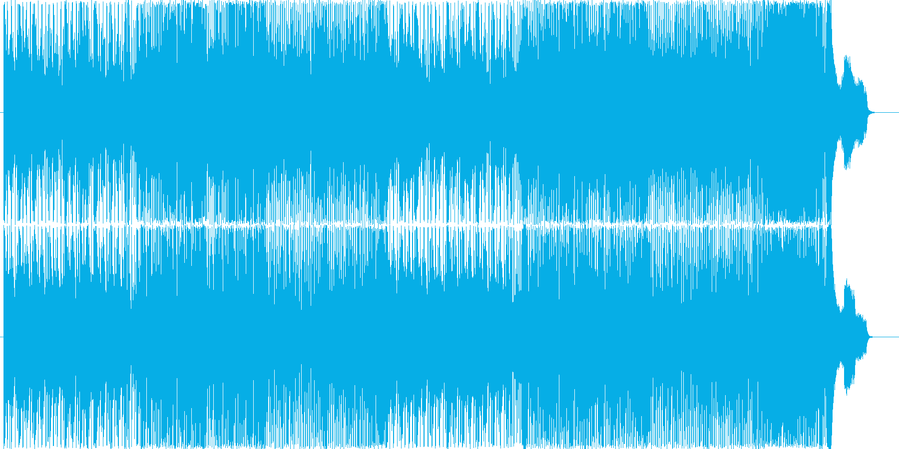 和楽器を使った激しいハイテンションの曲の再生済みの波形