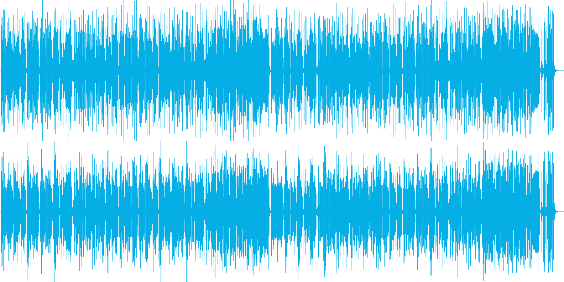 明るく元気なシンセサイザー楽曲の再生済みの波形