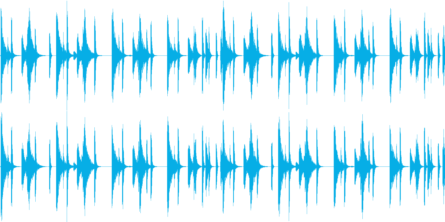 ハウスのリズムを基本にした楽曲です。の再生済みの波形