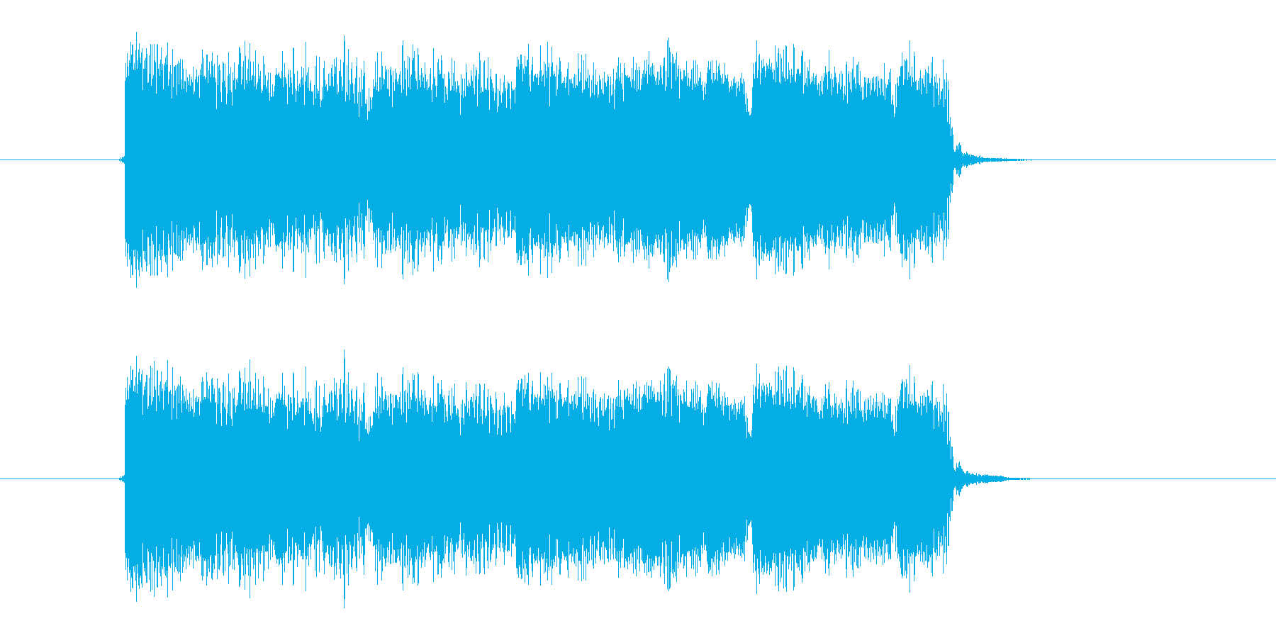 激しいギター音(弦、弾く)の再生済みの波形