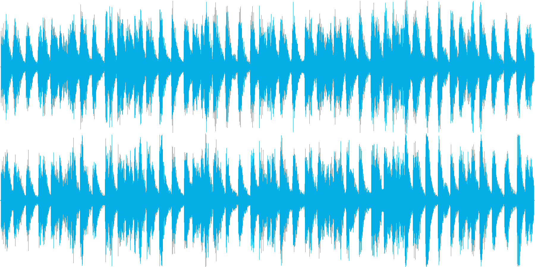 ハウスのリズムを基本にした楽曲です。の再生済みの波形