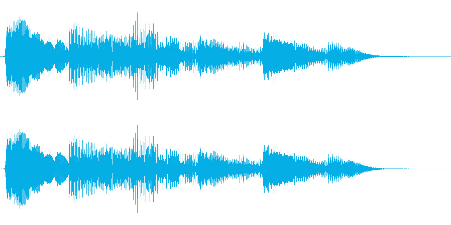 明るい響きのアラーム音の再生済みの波形