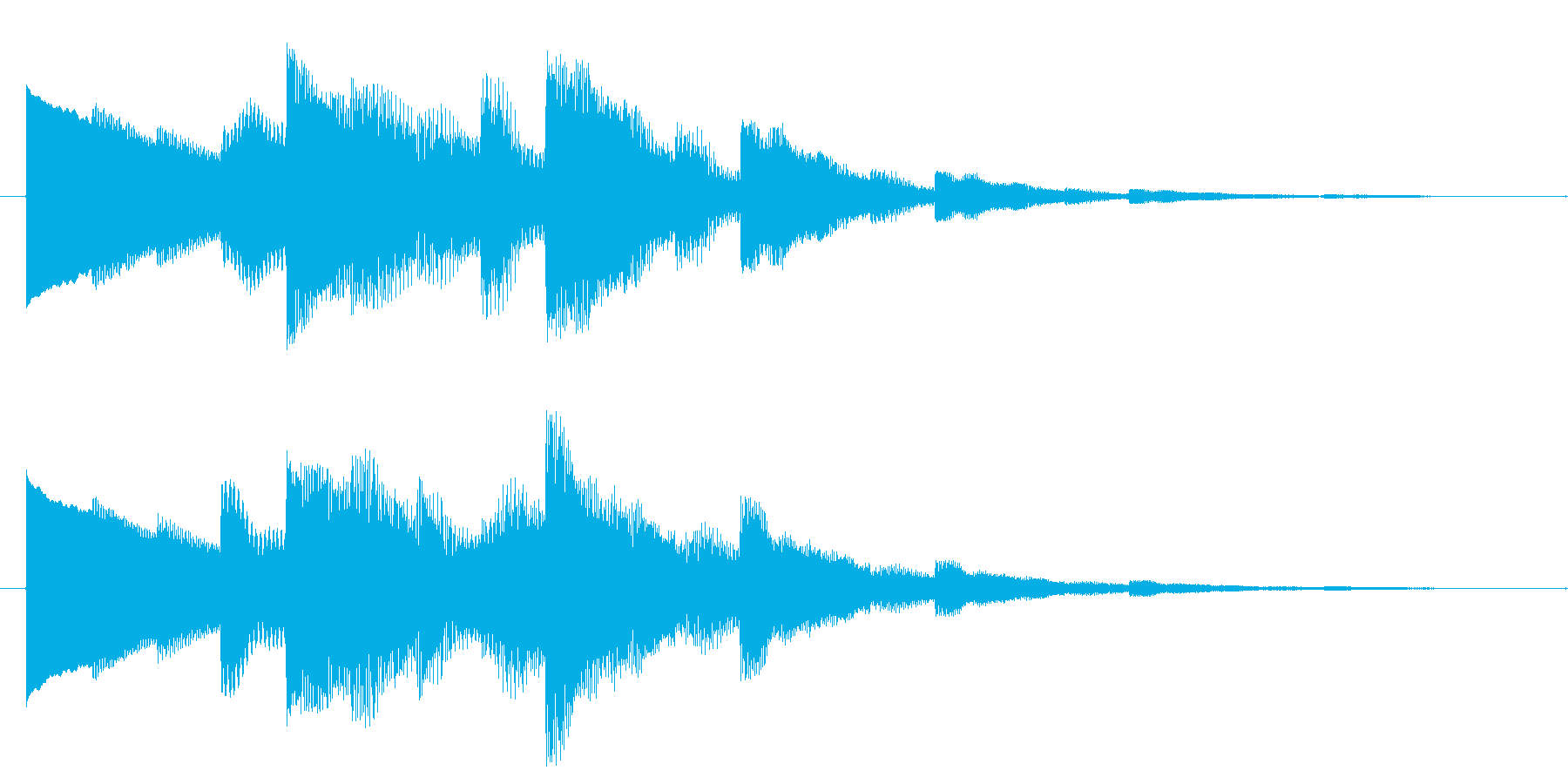 ベルの静かな場面転回音1の再生済みの波形