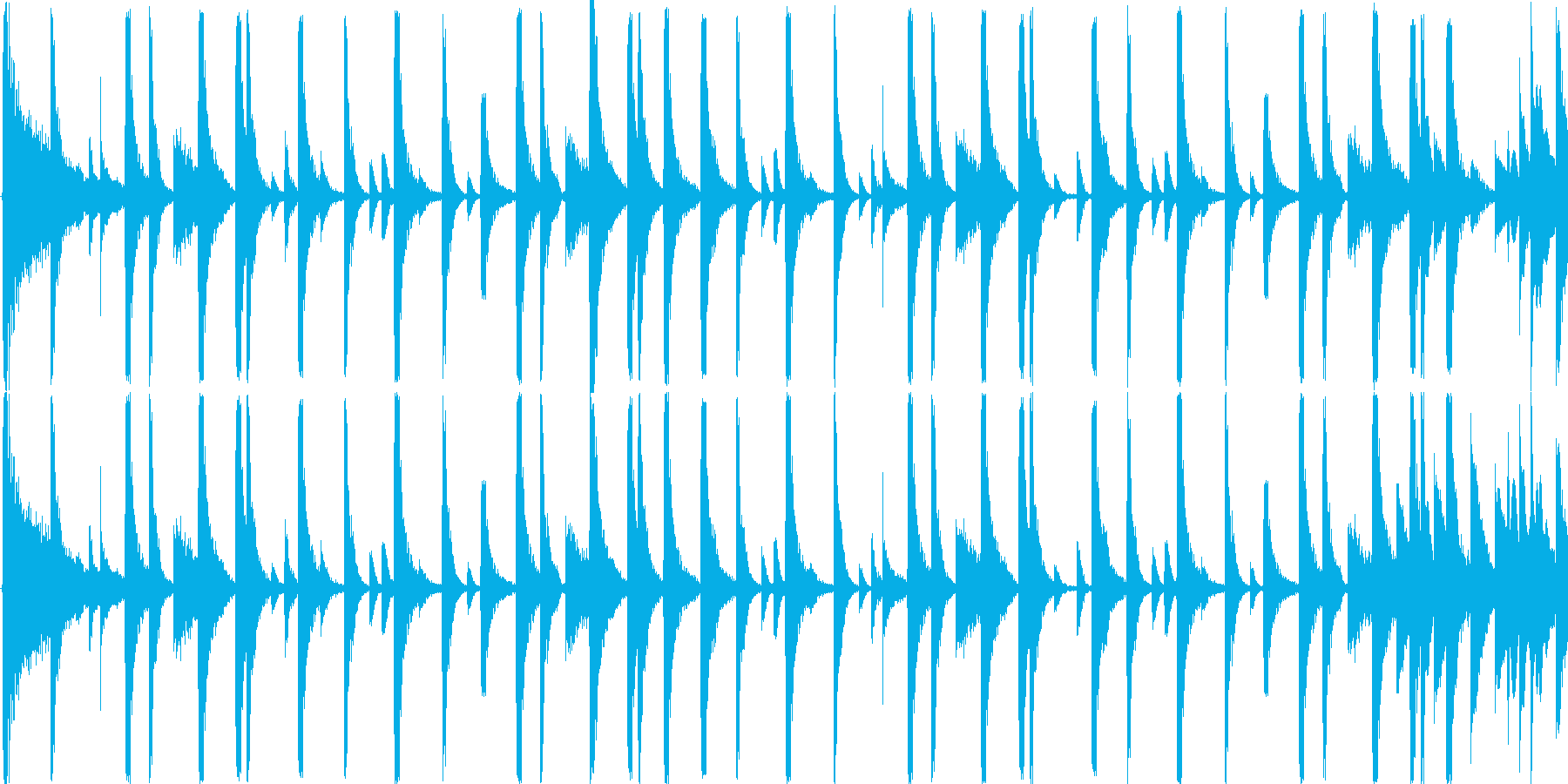 ロックのドラムをイメージした楽曲です。の再生済みの波形