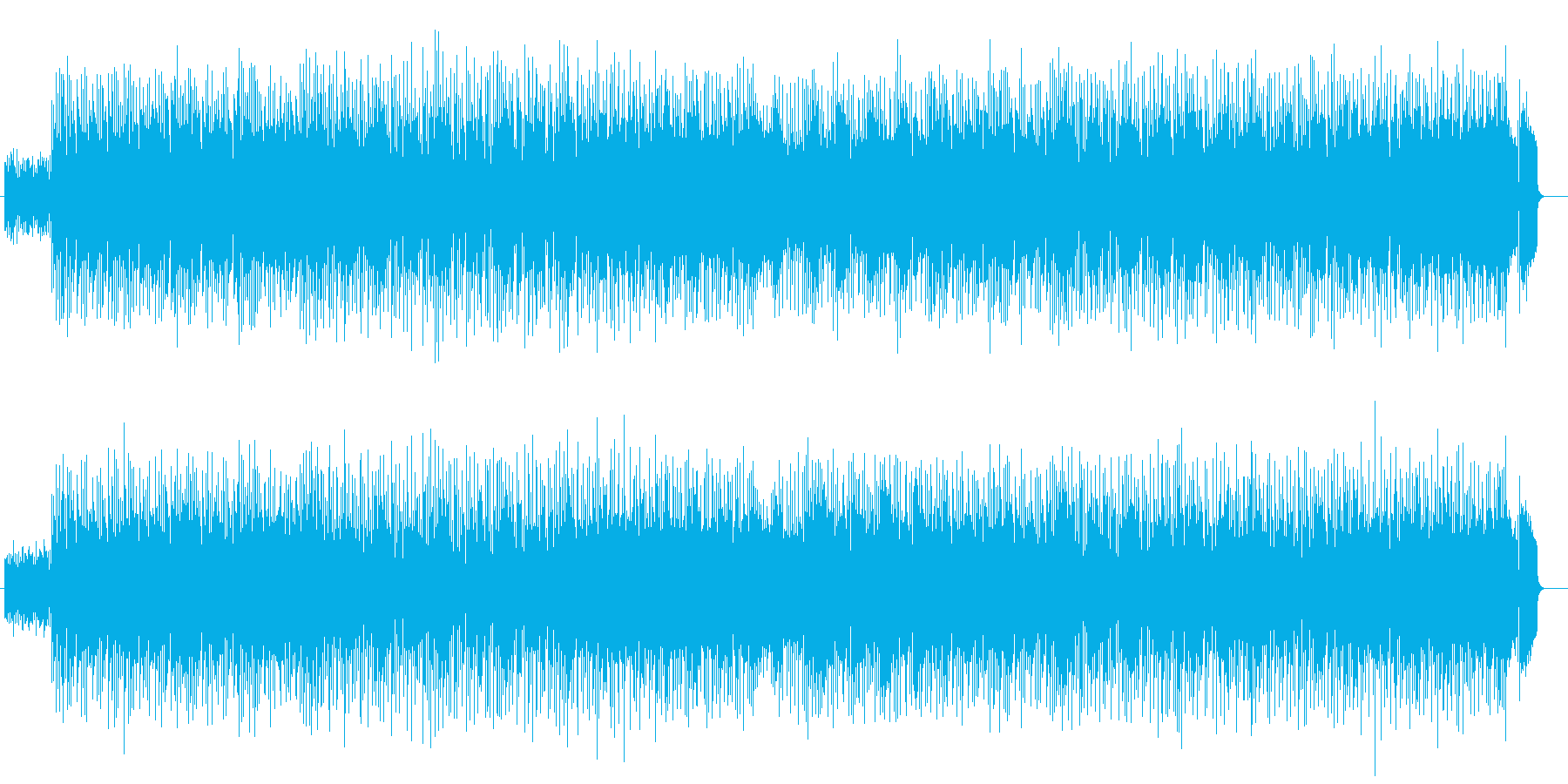 アップテンポシンセサイザー曲の再生済みの波形