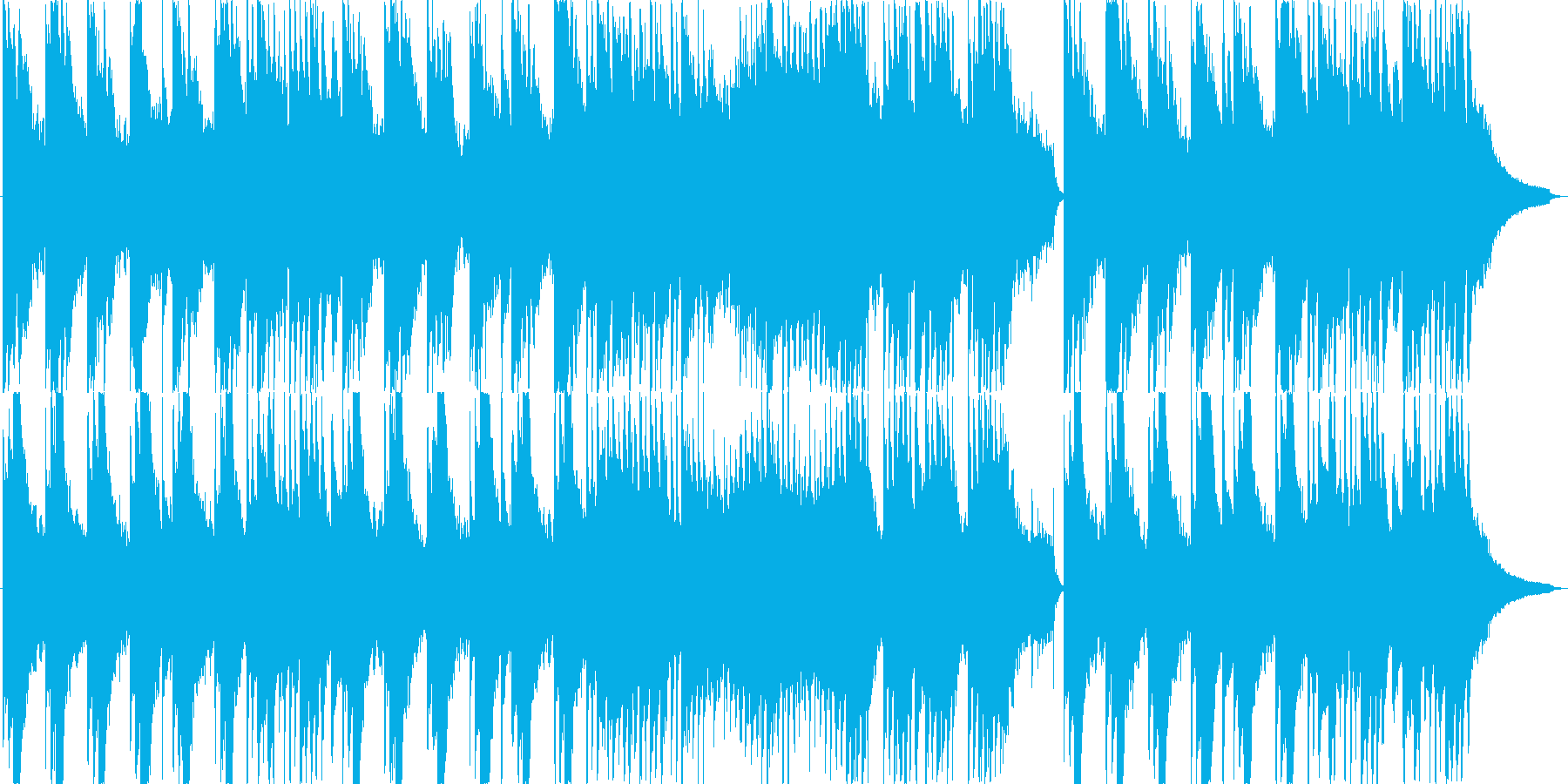 ピアノを中心とした落ち着いた優しい楽曲の再生済みの波形