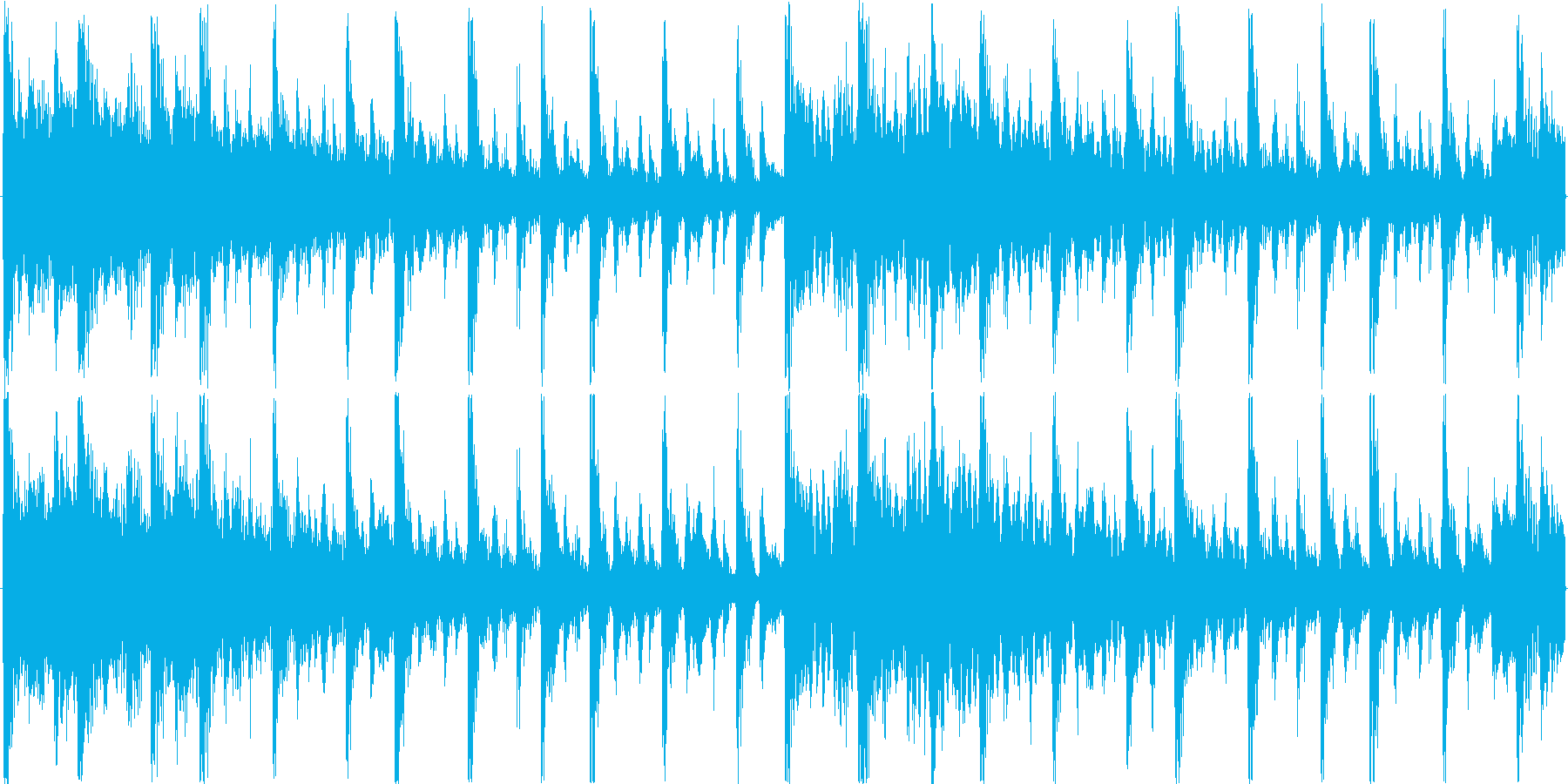 ドラムンベースを基本にした楽曲です。の再生済みの波形