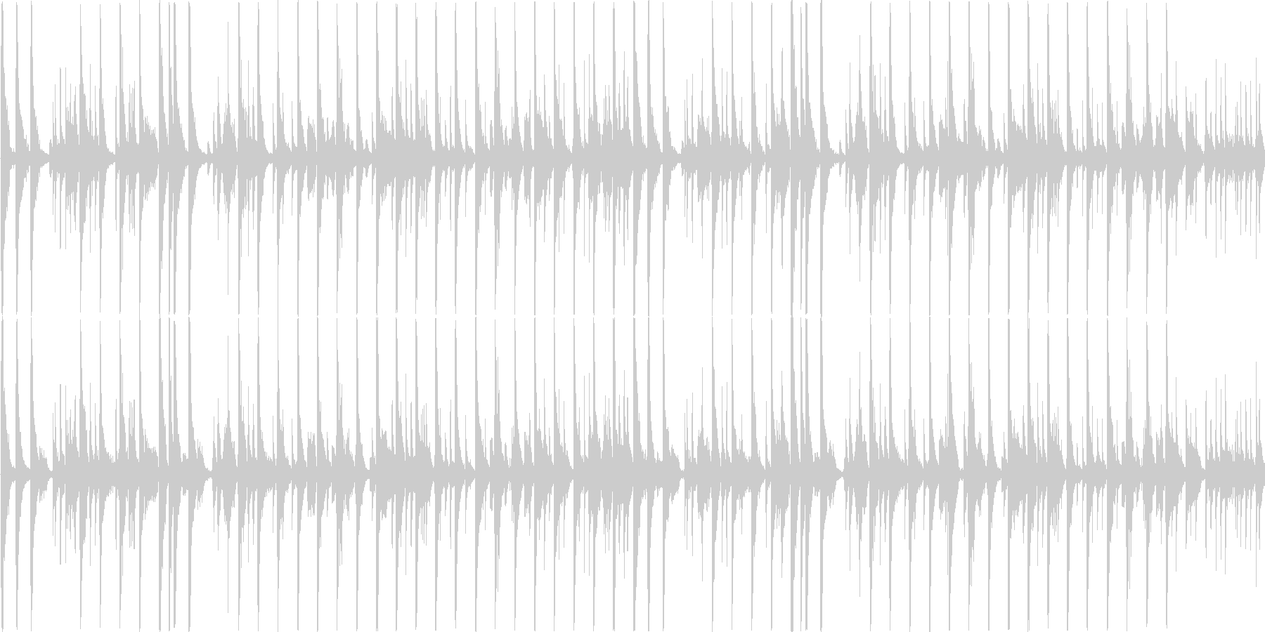 細かく刻まれたリズムをもとにした楽曲で…の未再生の波形
