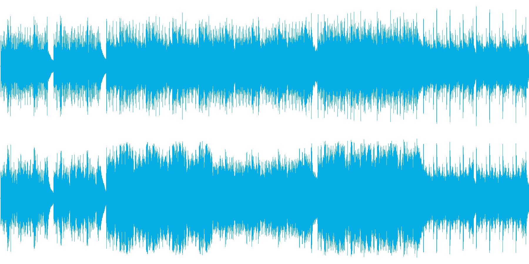 温かく牧歌的なアコギ主体の楽曲の再生済みの波形