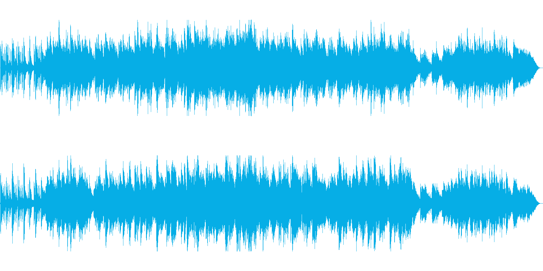 ピアノが主体のきれいな曲の再生済みの波形