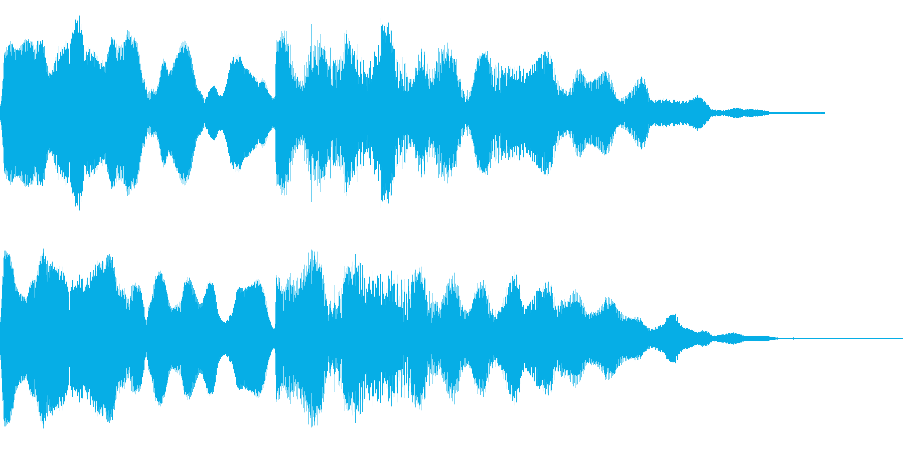 ビブラフォンとシンセサイザーのジングルの再生済みの波形