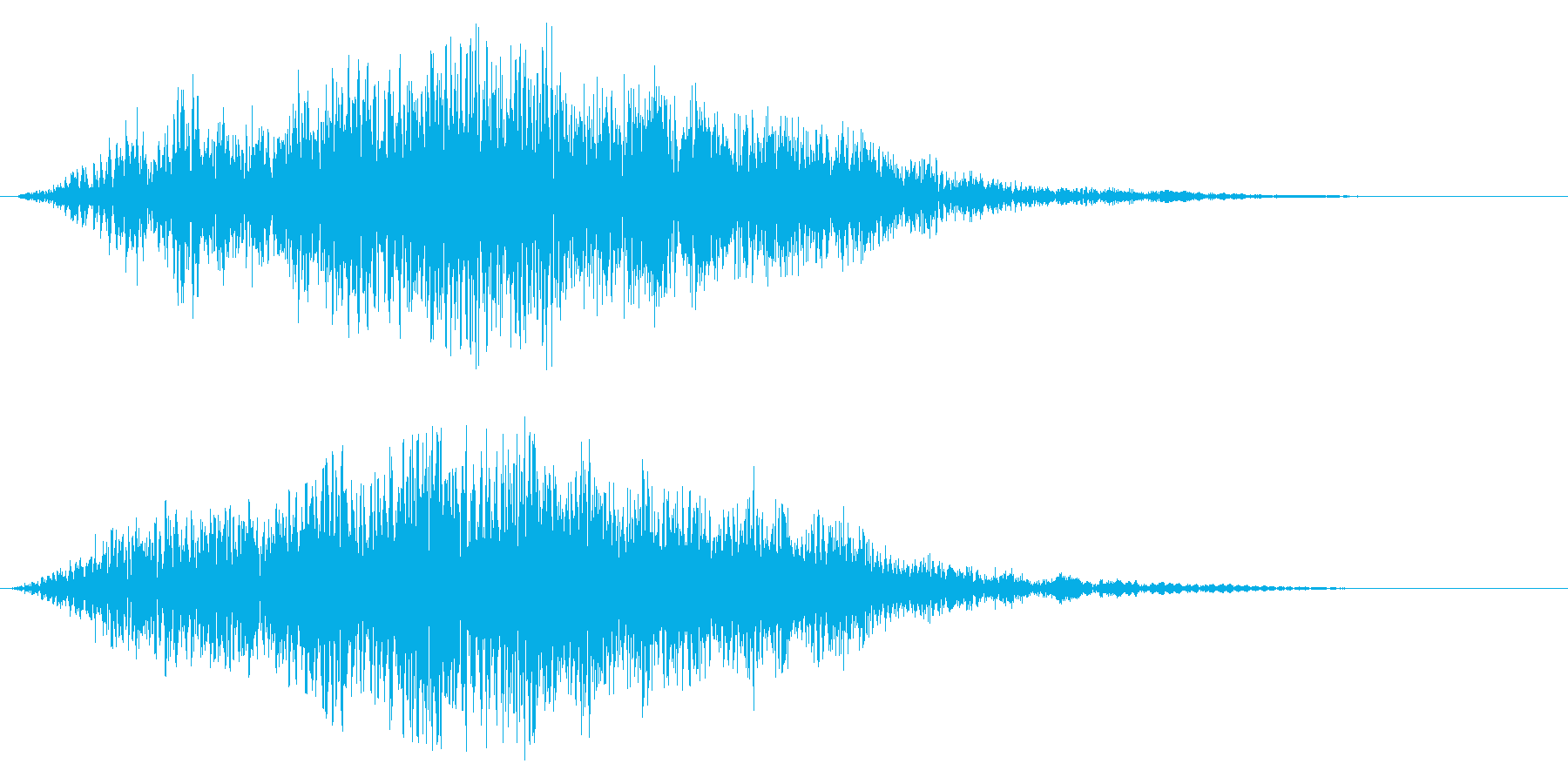 柔らかいタイトルアップ音の再生済みの波形