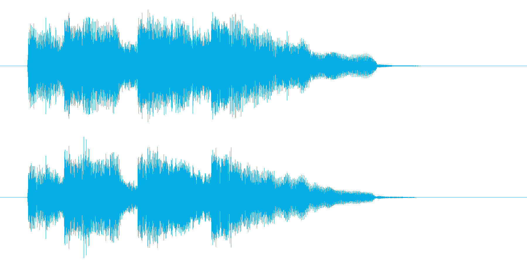 落ち着いた音色のシンセによるジングル曲の再生済みの波形