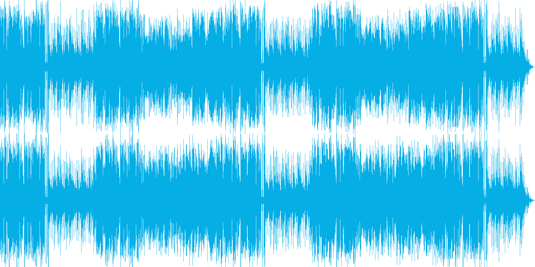 リコーダーとピアニカを使った冒険風の曲の再生済みの波形