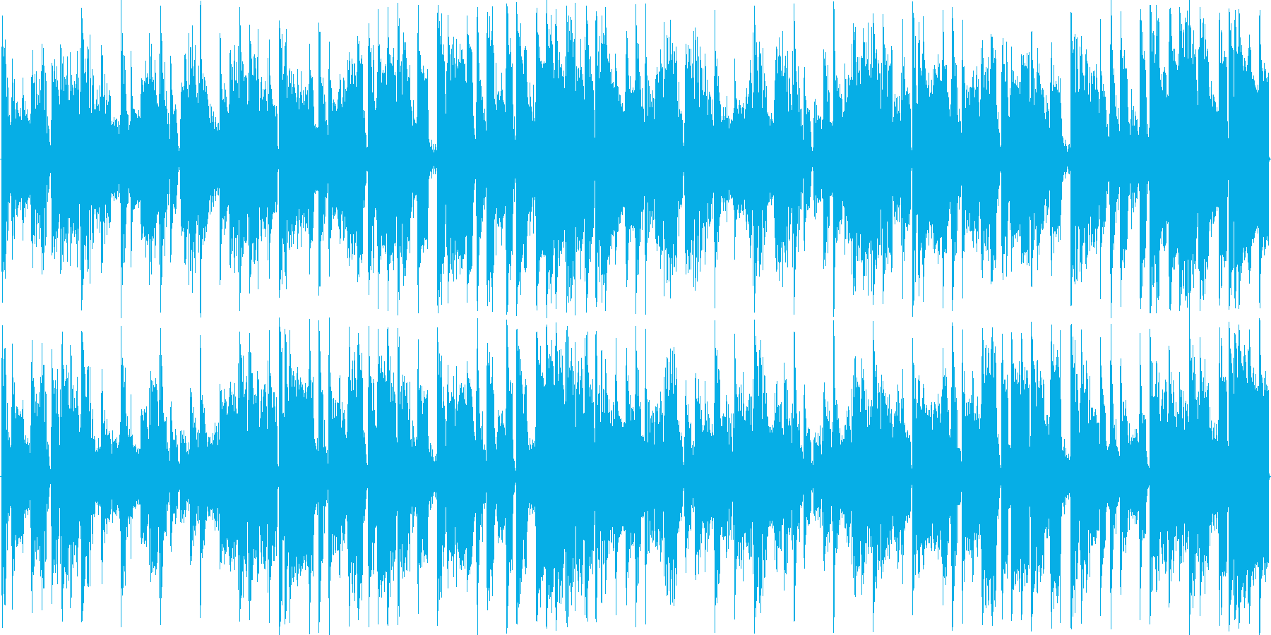混沌としたリズムを基本にした楽曲です。の再生済みの波形