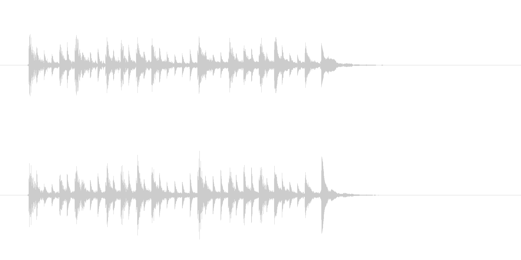 音が転がるようなシンセの曲の未再生の波形