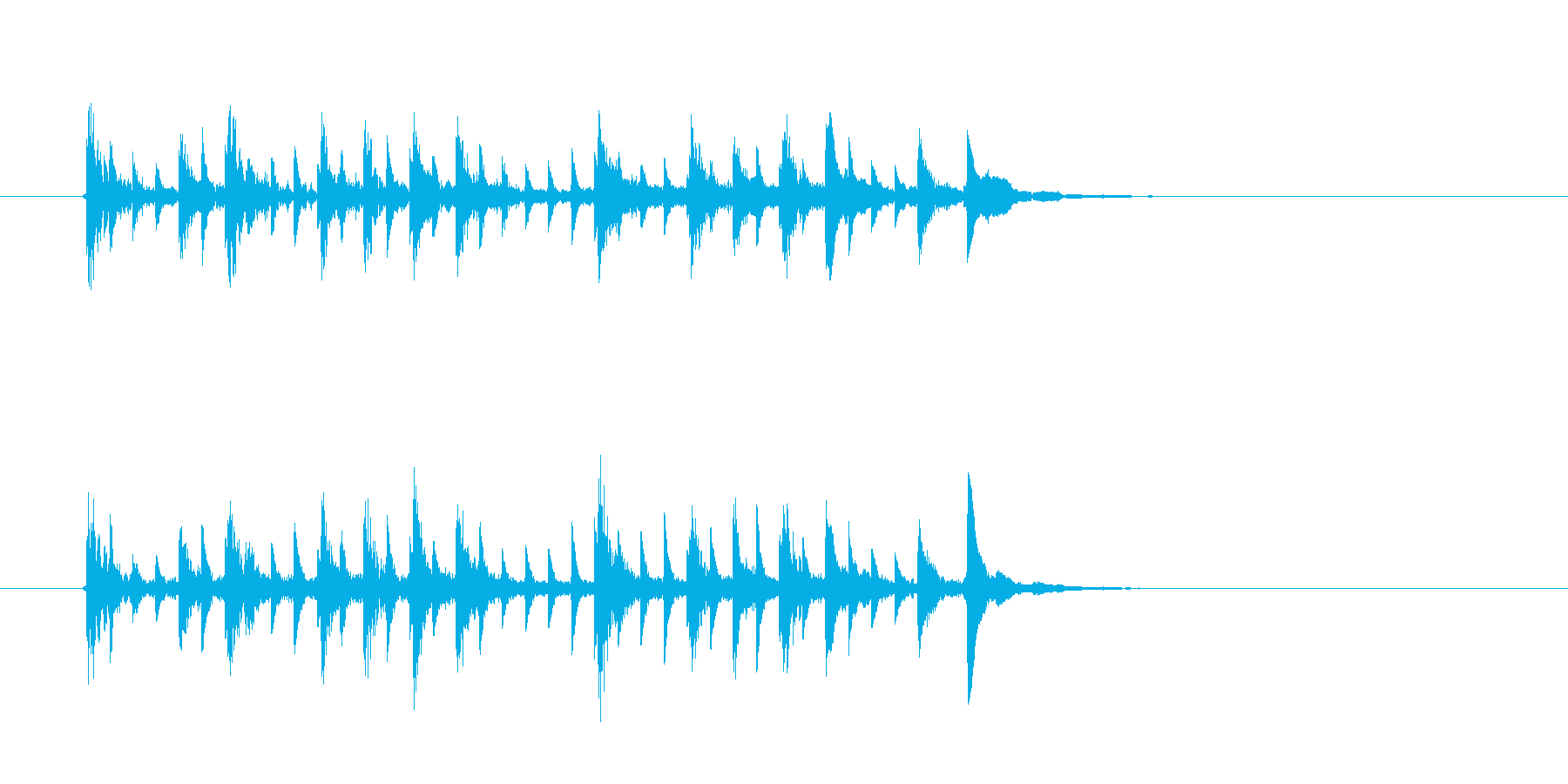 音が転がるようなシンセの曲の再生済みの波形