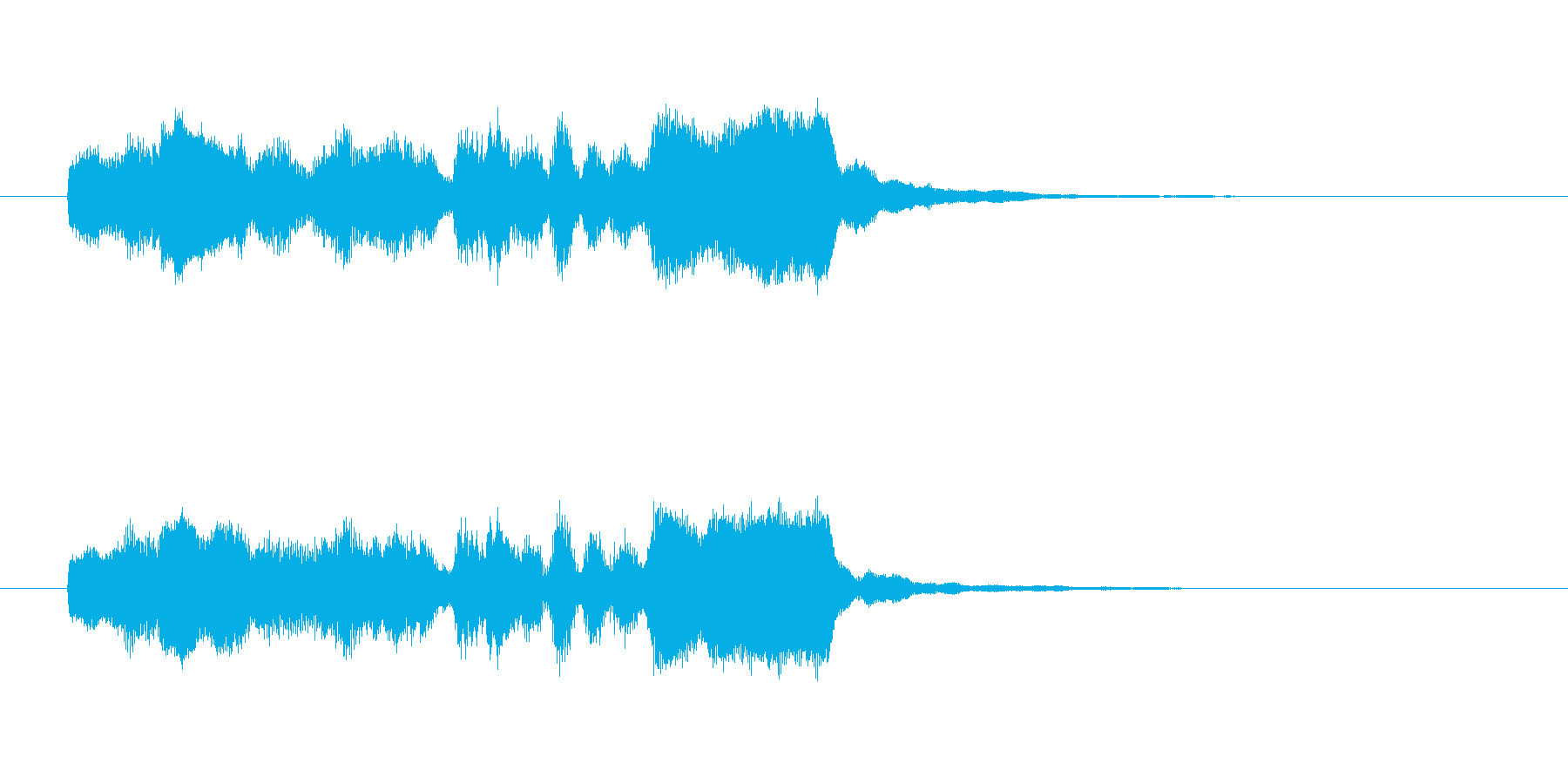 ほのぼのした管楽器の効果音の再生済みの波形