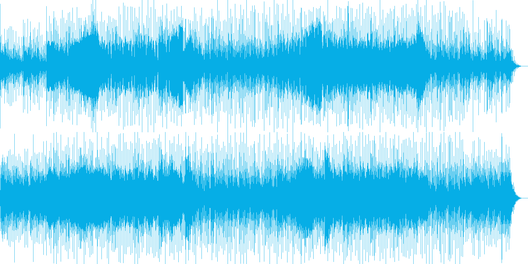 緊迫した雰囲気と疾走感のカッコイイBGMの再生済みの波形