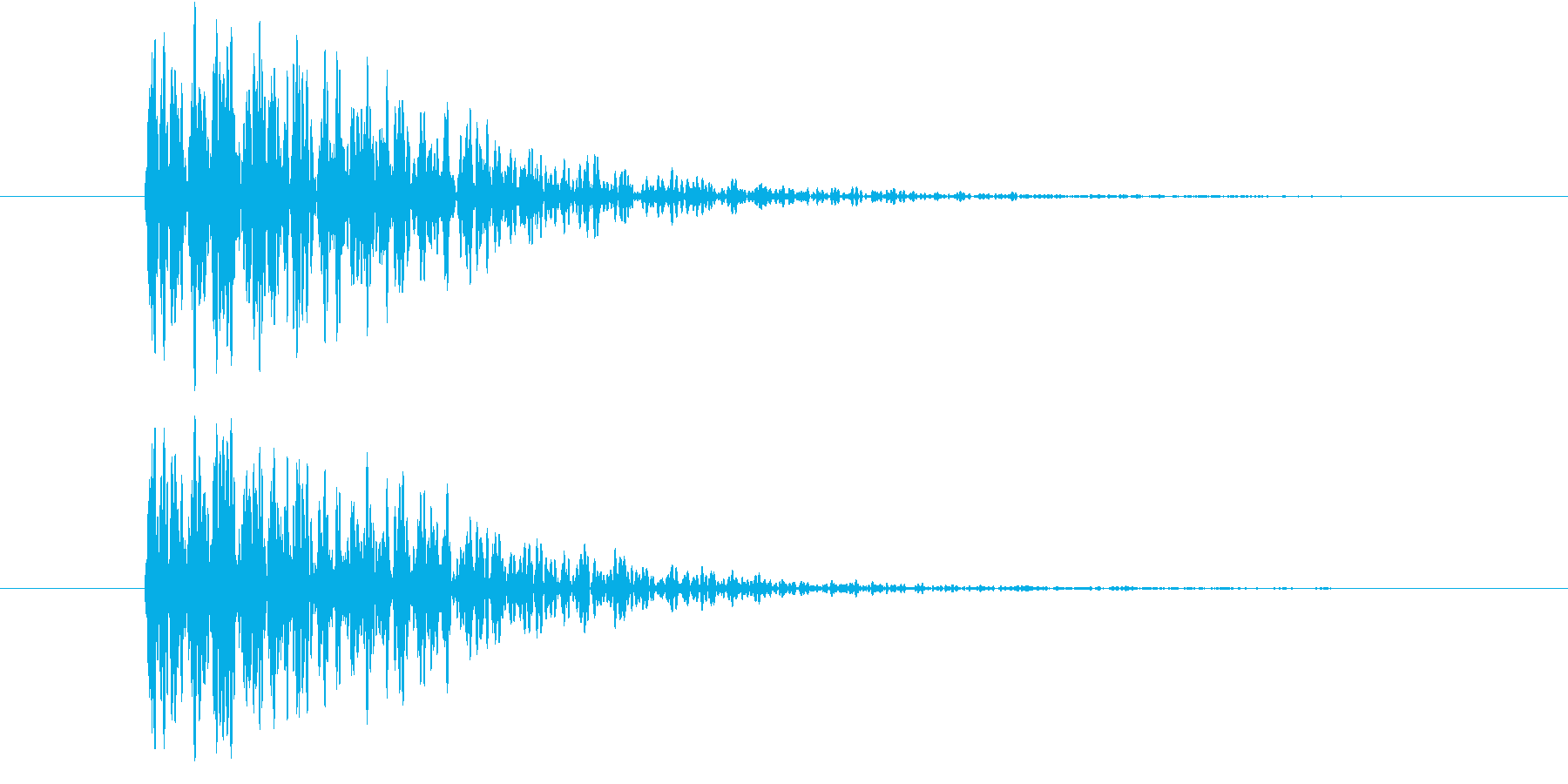 巨人が大きく一歩踏み出したような音の再生済みの波形