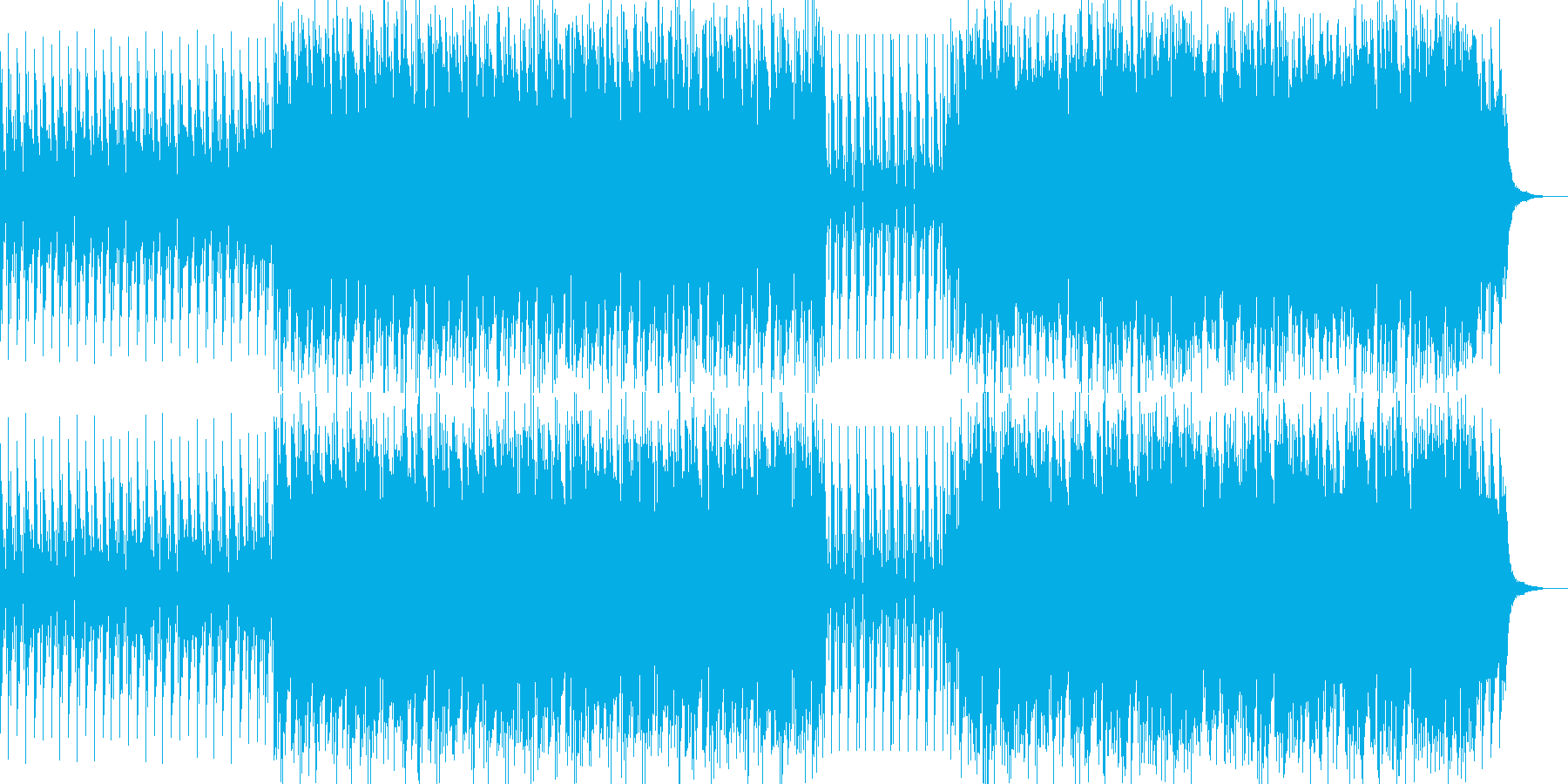 ラテン系のアップテンポな曲の再生済みの波形
