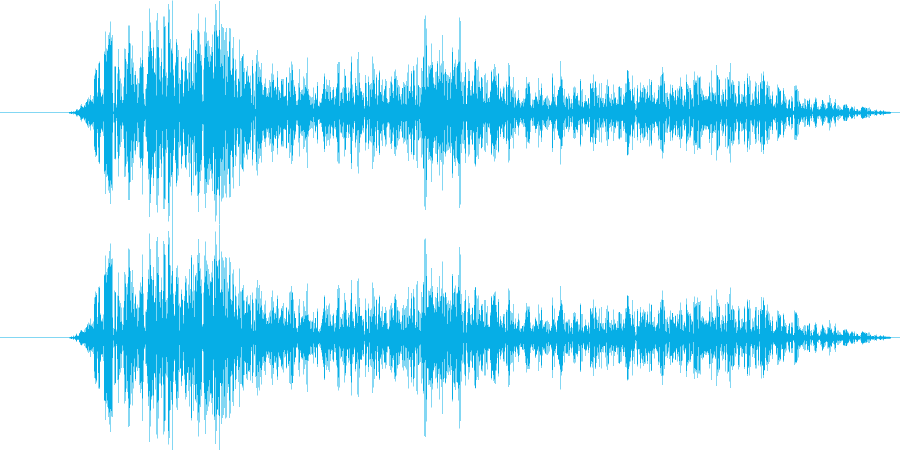 短めのノイジーな演出する音です。の再生済みの波形